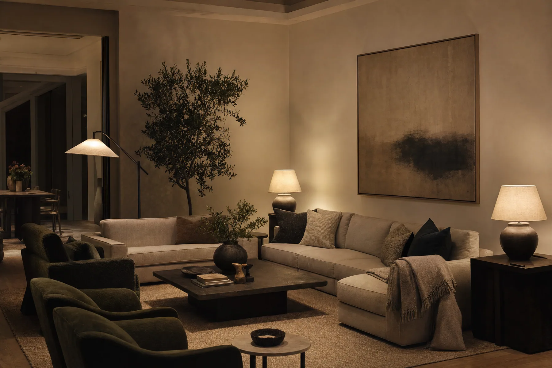 Wohnzimmer nach dem Redesign mit neu geordneten Möbeln